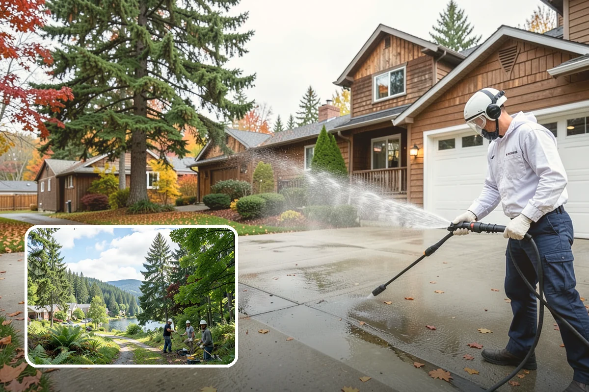 Brick Mailbox Cleaning in Lake Forest Park, King County, WA - Removes algae and gray road film from the brick face