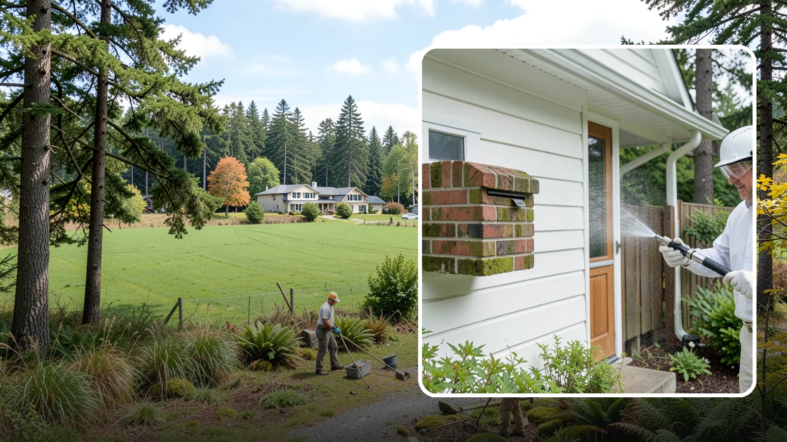 Brick Mailbox Cleaning in Lyman, Skagit County, WA - We clean brick mailbox structures to remove the algae, moss, and road film that dull this curbside feature.
