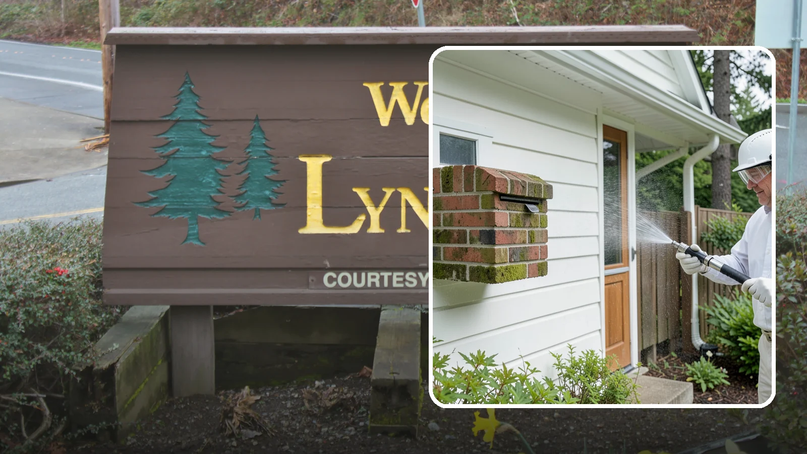 Brick Mailbox Cleaning in Lynnwood, Snohomish County, WA - We clean brick mailbox structures to remove the algae, moss, and road film that dull this curbside feature.