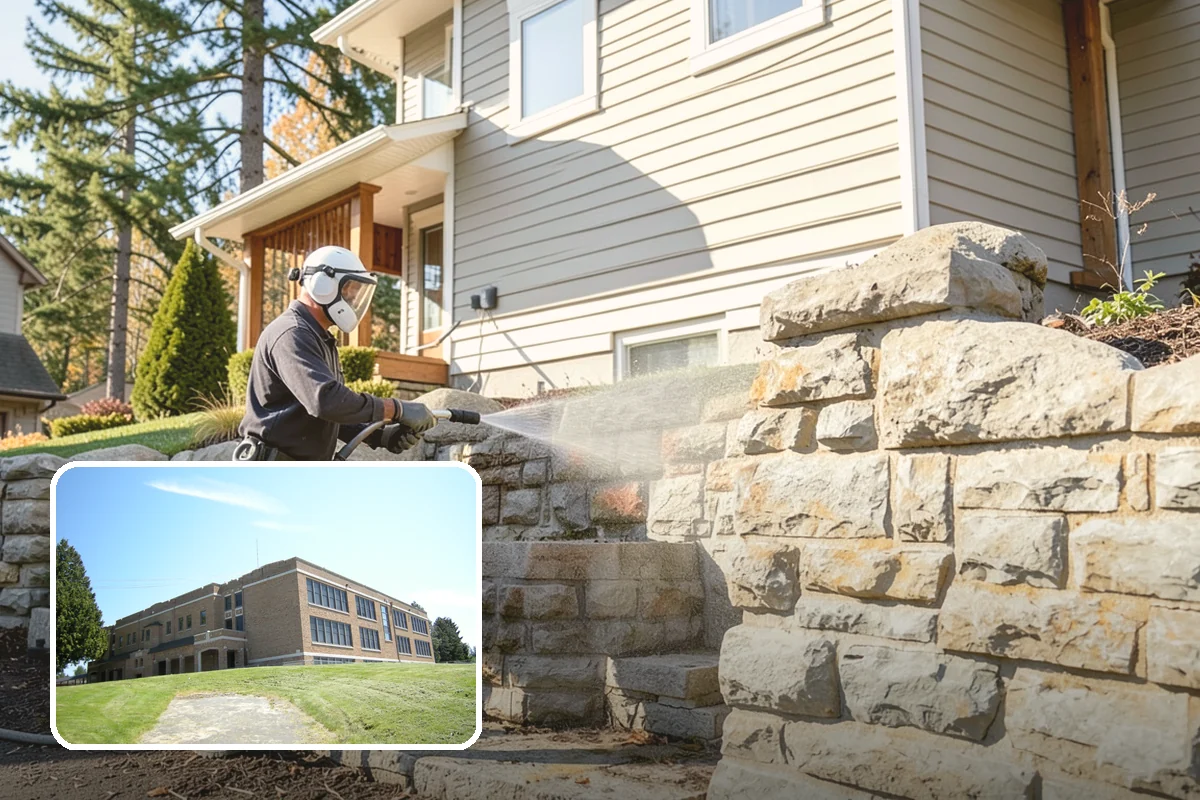 Brick Mailbox Cleaning in Maple Valley, King County, WA - Removes algae and gray road film from the brick face