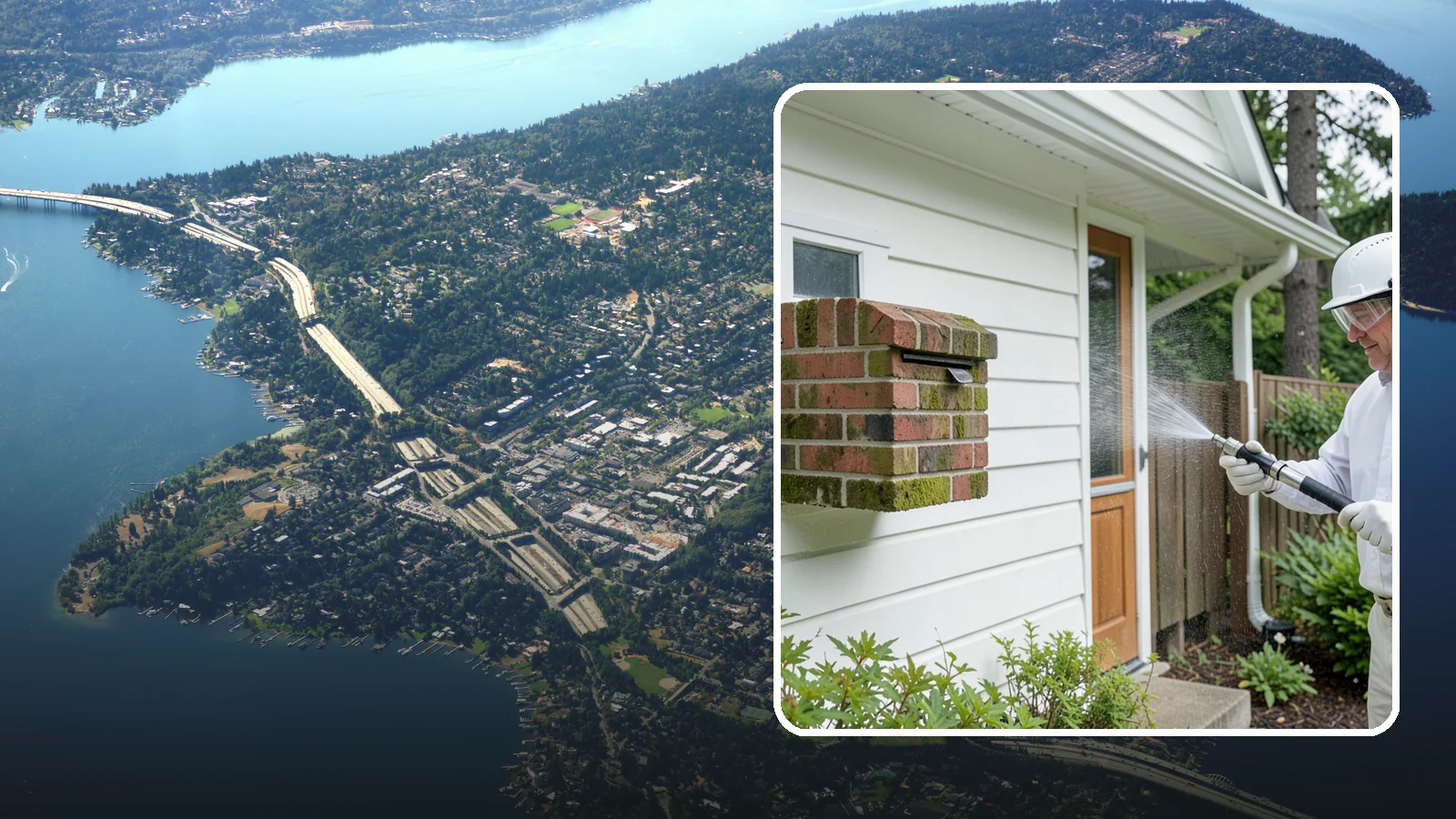 Brick Mailbox Cleaning in Mercer Island, King County, WA - We clean brick mailbox structures to remove the algae, moss, and road film that dull this curbside feature.