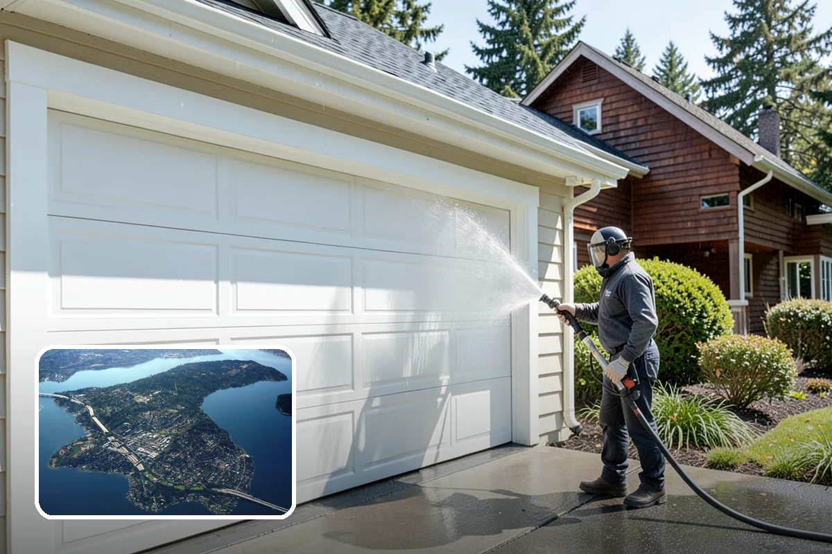 Brick Mailbox Cleaning in Mercer Island, King County, WA - Removes algae and gray road film from the brick face
