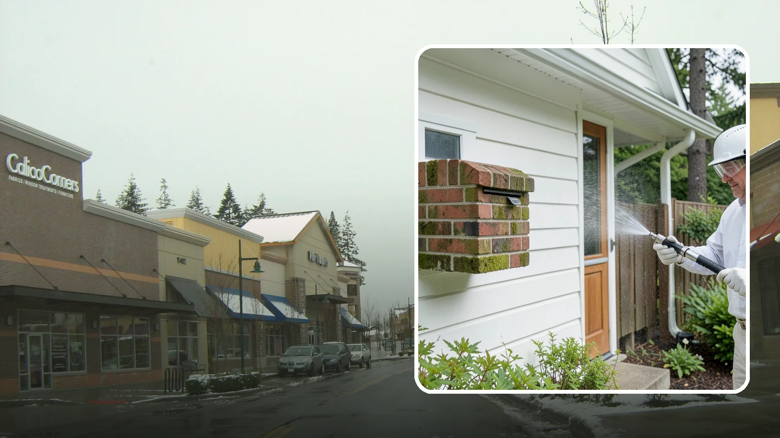 Brick Mailbox Cleaning in Mill Creek, Snohomish County, WA - We clean brick mailbox structures to remove the algae, moss, and road film that dull this curbside feature.
