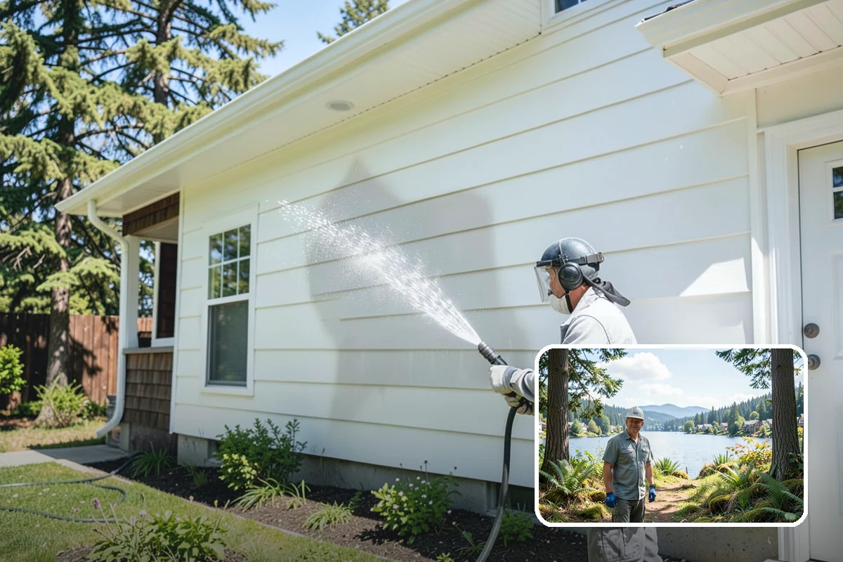 Brick Mailbox Cleaning in Milton, King County, WA - Removes algae and gray road film from the brick face