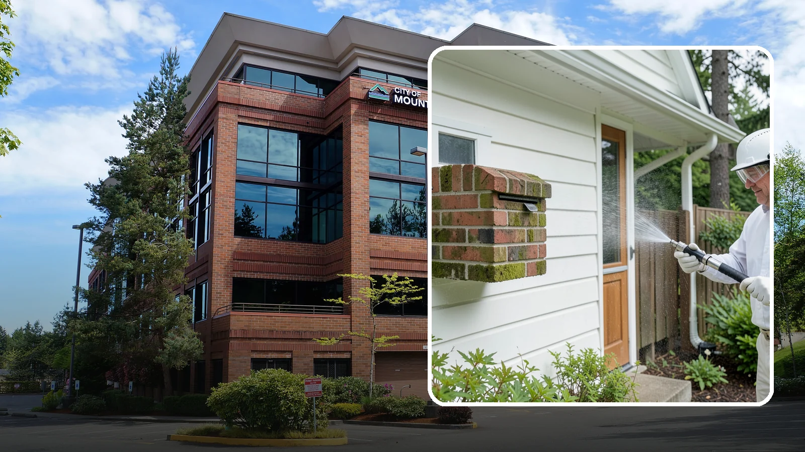 Brick Mailbox Cleaning in Mountlake Terrace, Snohomish County, WA - We clean brick mailbox structures to remove the algae, moss, and road film that dull this curbside feature.