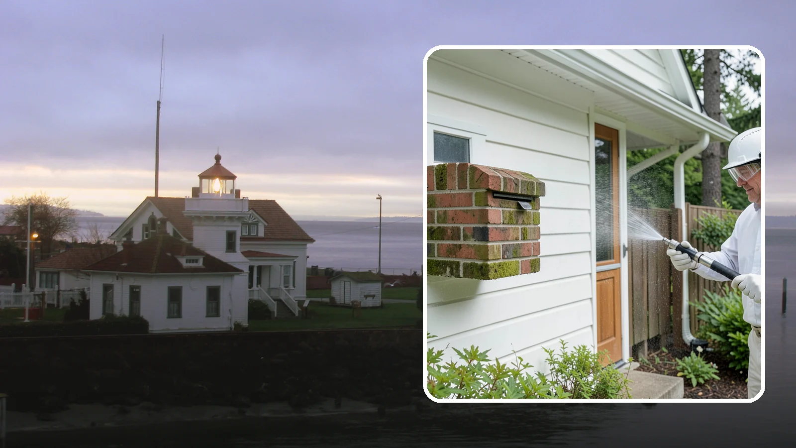 Brick Mailbox Cleaning in Mukilteo, Snohomish County, WA - We clean brick mailbox structures to remove the algae, moss, and road film that dull this curbside feature.