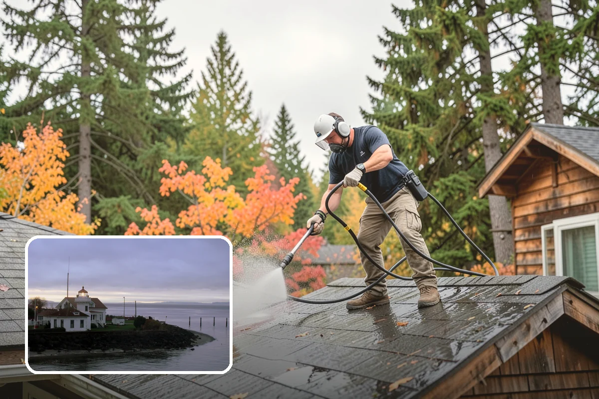 Brick Mailbox Cleaning in Mukilteo, Snohomish County, WA - Removes algae and gray road film from the brick face