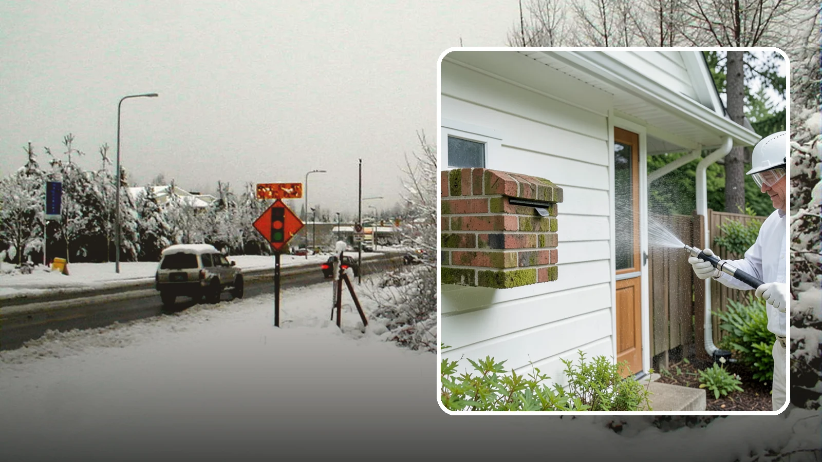 Brick Mailbox Cleaning in Newcastle, King County, WA - We clean brick mailbox structures to remove the algae, moss, and road film that dull this curbside feature.