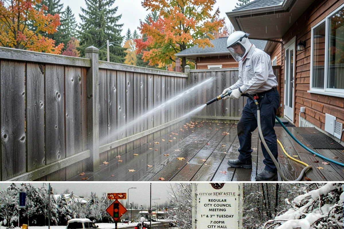 Brick Mailbox Cleaning in Newcastle, King County, WA - Spring is a good time to clear winter moss and road grime from the mailbox before the sunnier months.