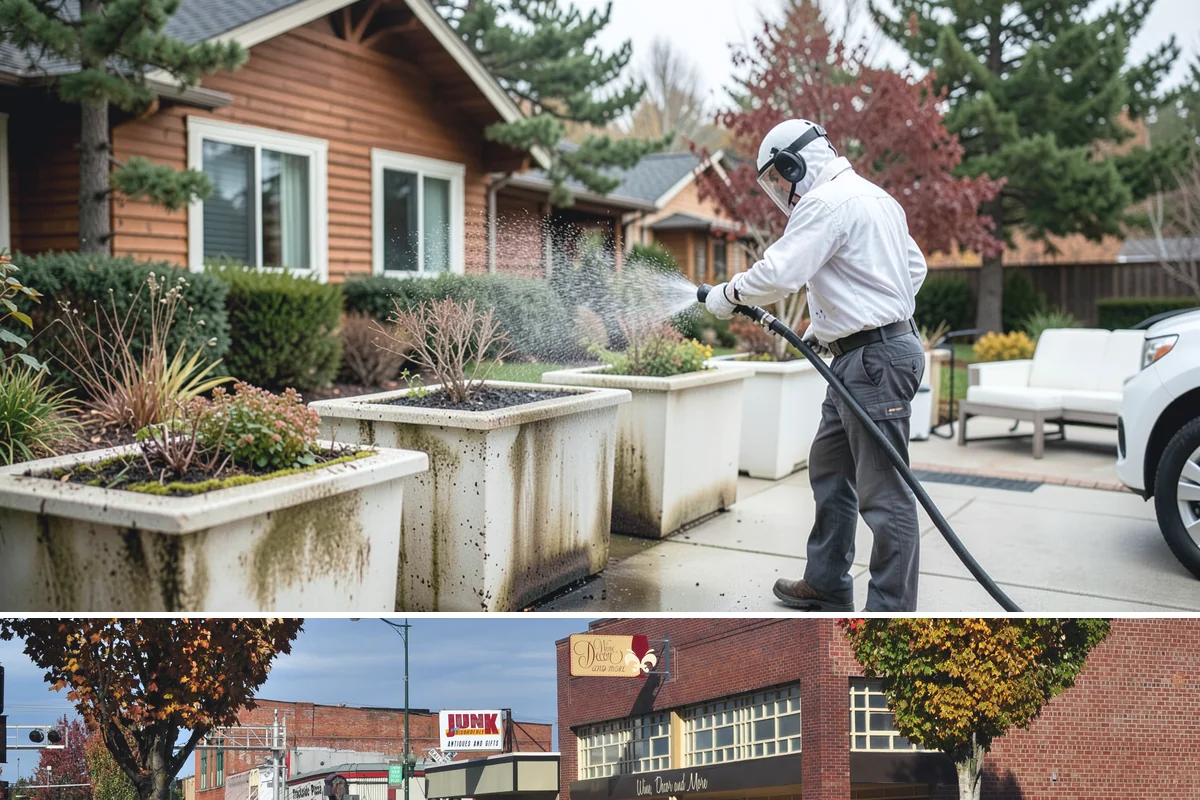 Brick Mailbox Cleaning in Puyallup, Pierce County, WA - Spring is a good time to clear winter moss and road grime from the mailbox before the sunnier months.