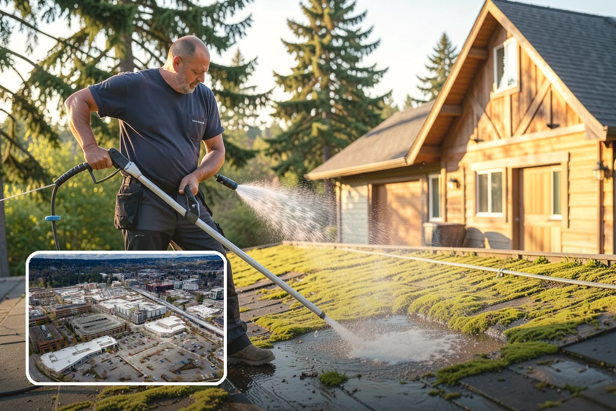 Brick Mailbox Cleaning in Redmond, King County, WA - Removes algae and gray road film from the brick face