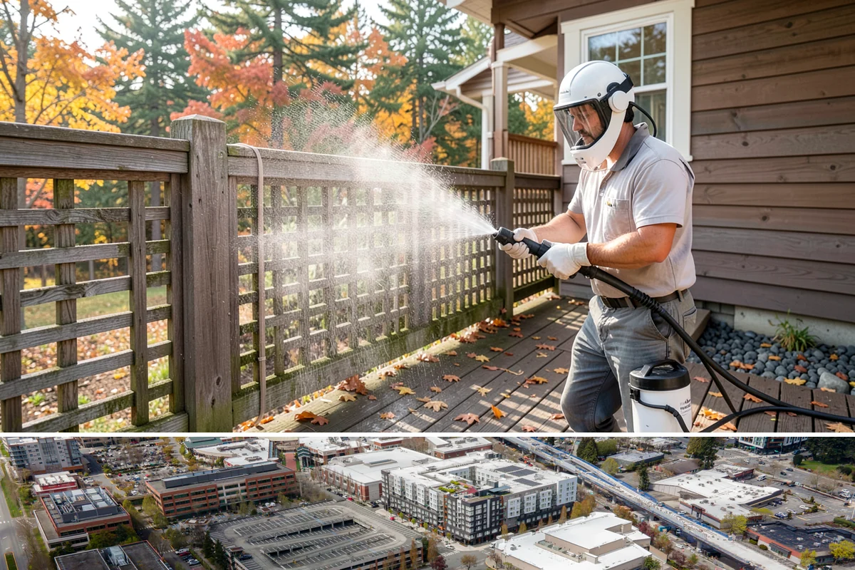 Brick Mailbox Cleaning in Redmond, King County, WA - Spring is a good time to clear winter moss and road grime from the mailbox before the sunnier months.