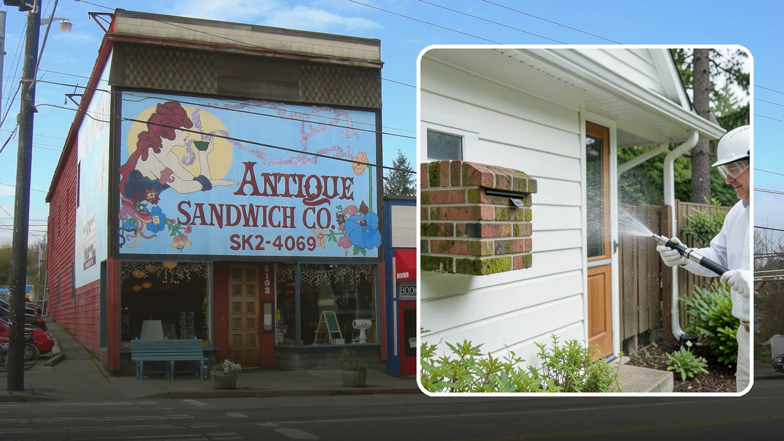 Brick Mailbox Cleaning in Ruston, Pierce County, WA - We clean brick mailbox structures to remove the algae, moss, and road film that dull this curbside feature.