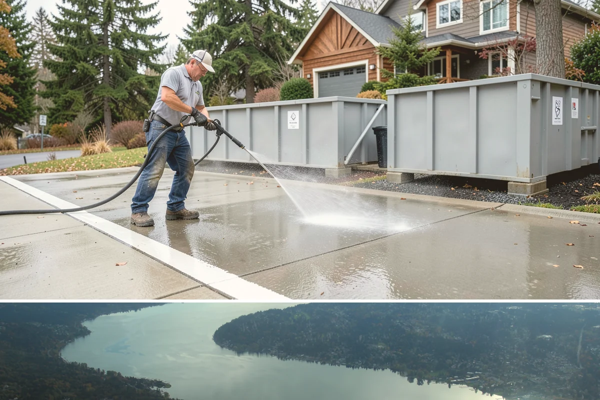 Brick Mailbox Cleaning in Sammamish, King County, WA - Spring is a good time to clear winter moss and road grime from the mailbox before the sunnier months.