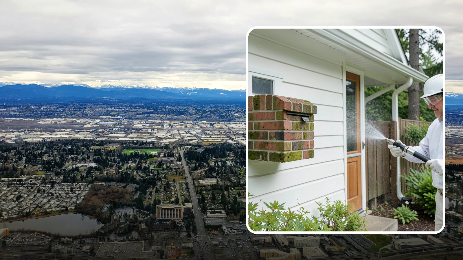 Brick Mailbox Cleaning in SeaTac, King County, WA - We clean brick mailbox structures to remove the algae, moss, and road film that dull this curbside feature.