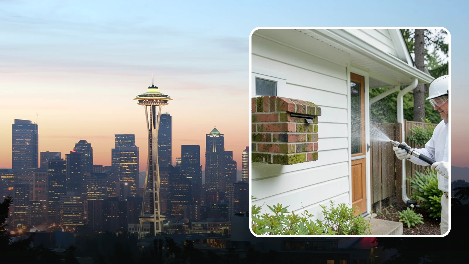 Brick Mailbox Cleaning in Seattle, King County, WA - We clean brick mailbox structures to remove the algae, moss, and road film that dull this curbside feature.