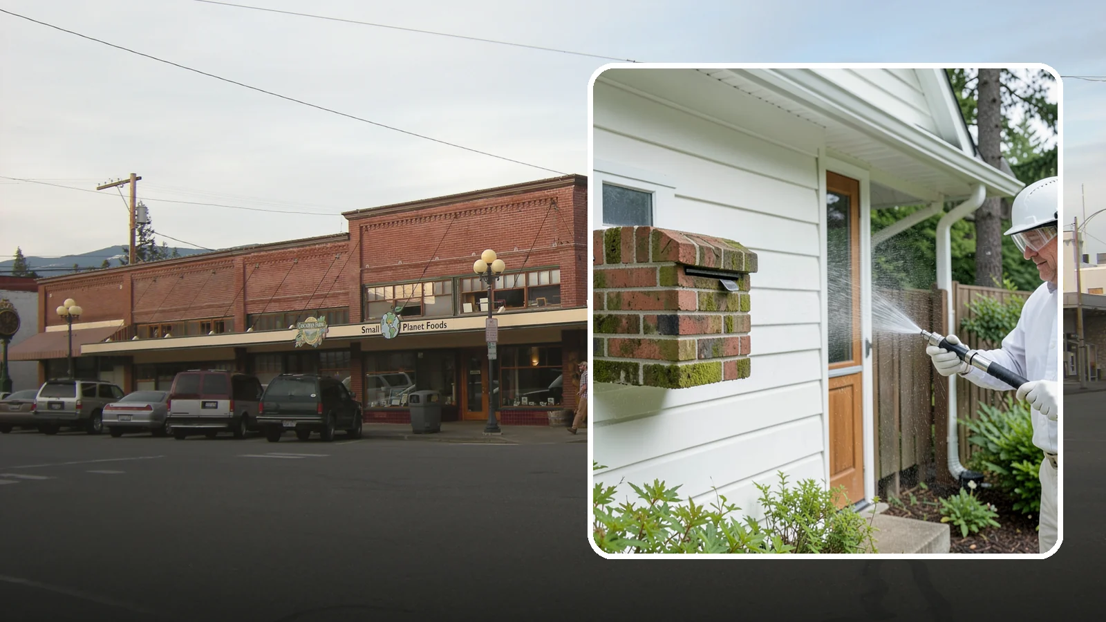 Brick Mailbox Cleaning in Sedro-Woolley, Skagit County, WA - We clean brick mailbox structures to remove the algae, moss, and road film that dull this curbside feature.