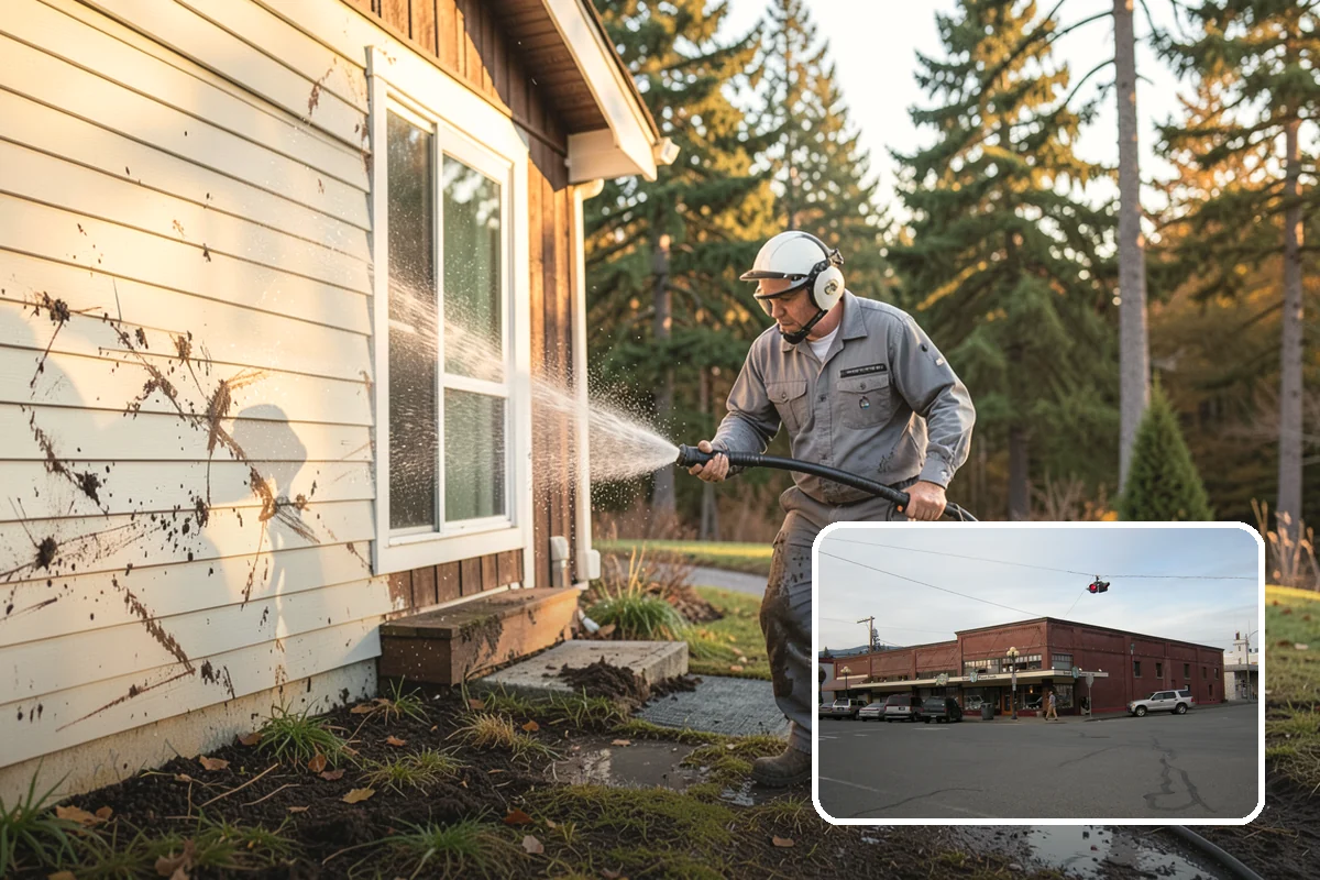 Brick Mailbox Cleaning in Sedro-Woolley, Skagit County, WA - Removes algae and gray road film from the brick face