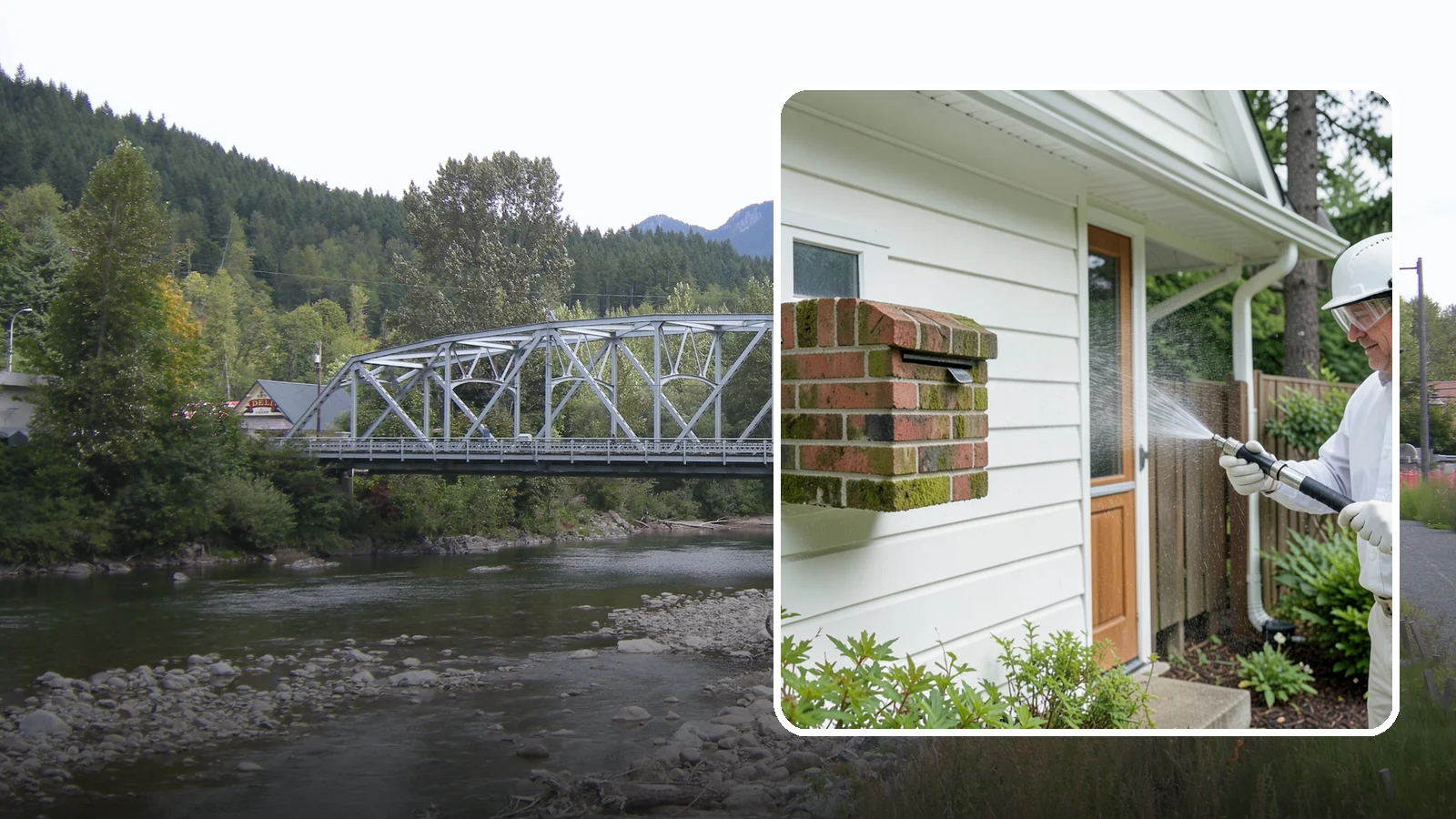 Brick Mailbox Cleaning in Skykomish, King County, WA - We clean brick mailbox structures to remove the algae, moss, and road film that dull this curbside feature.