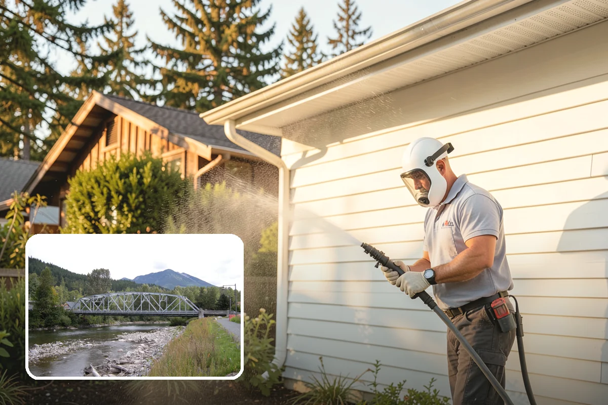 Brick Mailbox Cleaning in Skykomish, King County, WA - Removes algae and gray road film from the brick face