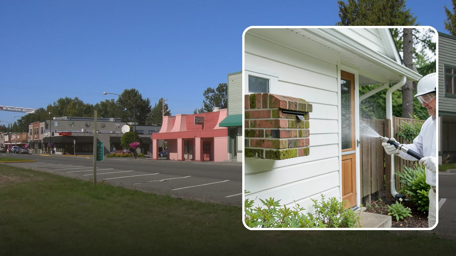 Brick Mailbox Cleaning in Snoqualmie, King County, WA - We clean brick mailbox structures to remove the algae, moss, and road film that dull this curbside feature.