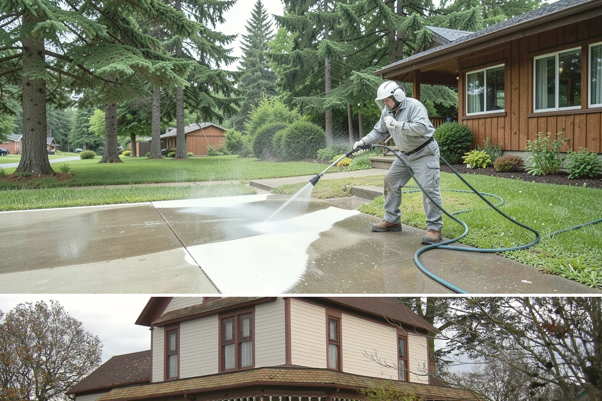 Brick Mailbox Cleaning in Sumner, Pierce County, WA - Spring is a good time to clear winter moss and road grime from the mailbox before the sunnier months.