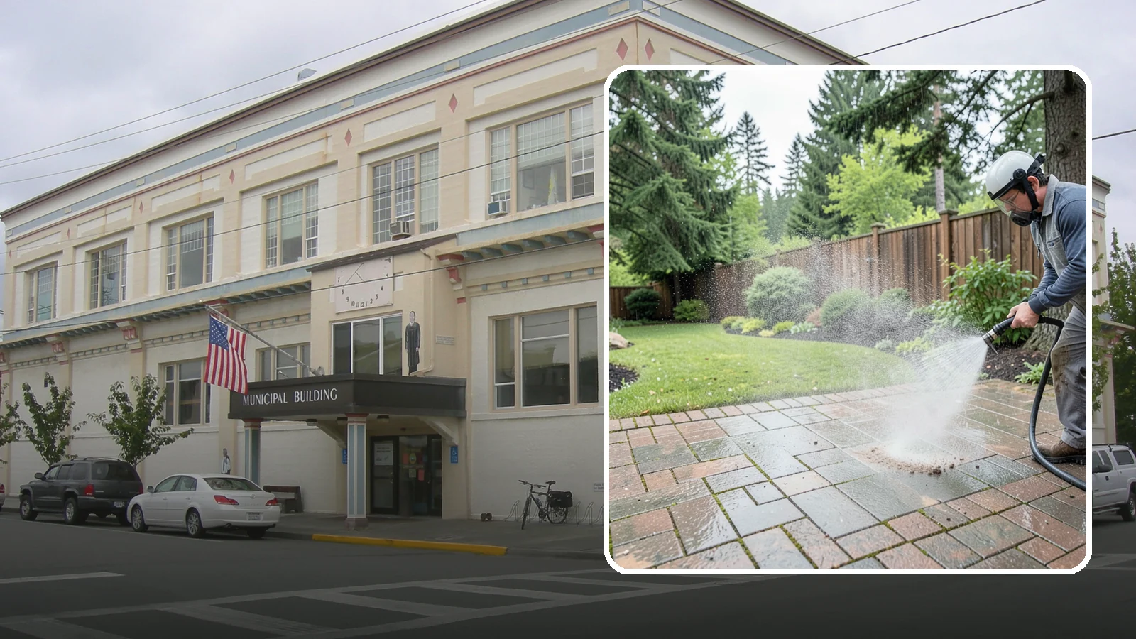 Brick Patio Cleaning in Anacortes, Skagit County, WA - Clean brick patios so moss lifts from the joints without blowing out sand or mortar.