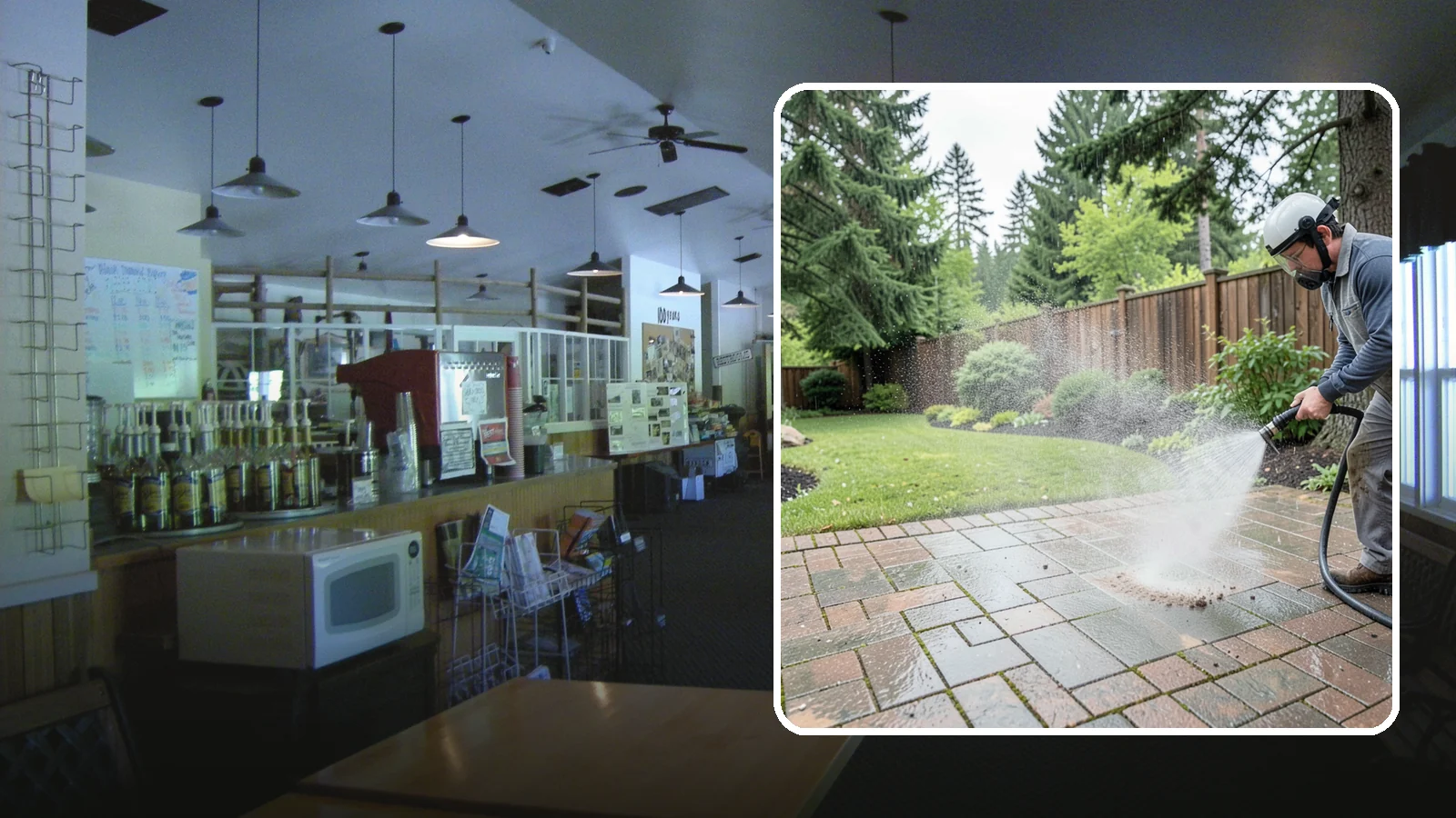 Brick Patio Cleaning in Black Diamond, King County, WA - Clean brick patios so moss lifts from the joints without blowing out sand or mortar.
