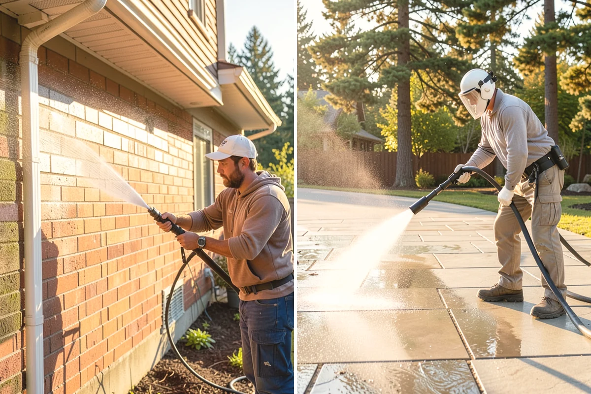 Brick Patio Cleaning in Black Diamond, King County, WA - Sweep the patio and pull loose growth