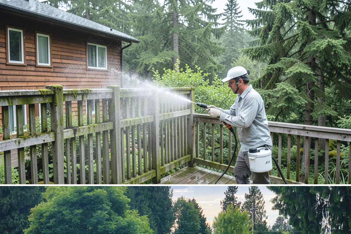 Brick Patio Cleaning in Bonney Lake, Pierce County, WA - Clean brick patios in summer so joints can dry before fall re-sanding sets in.