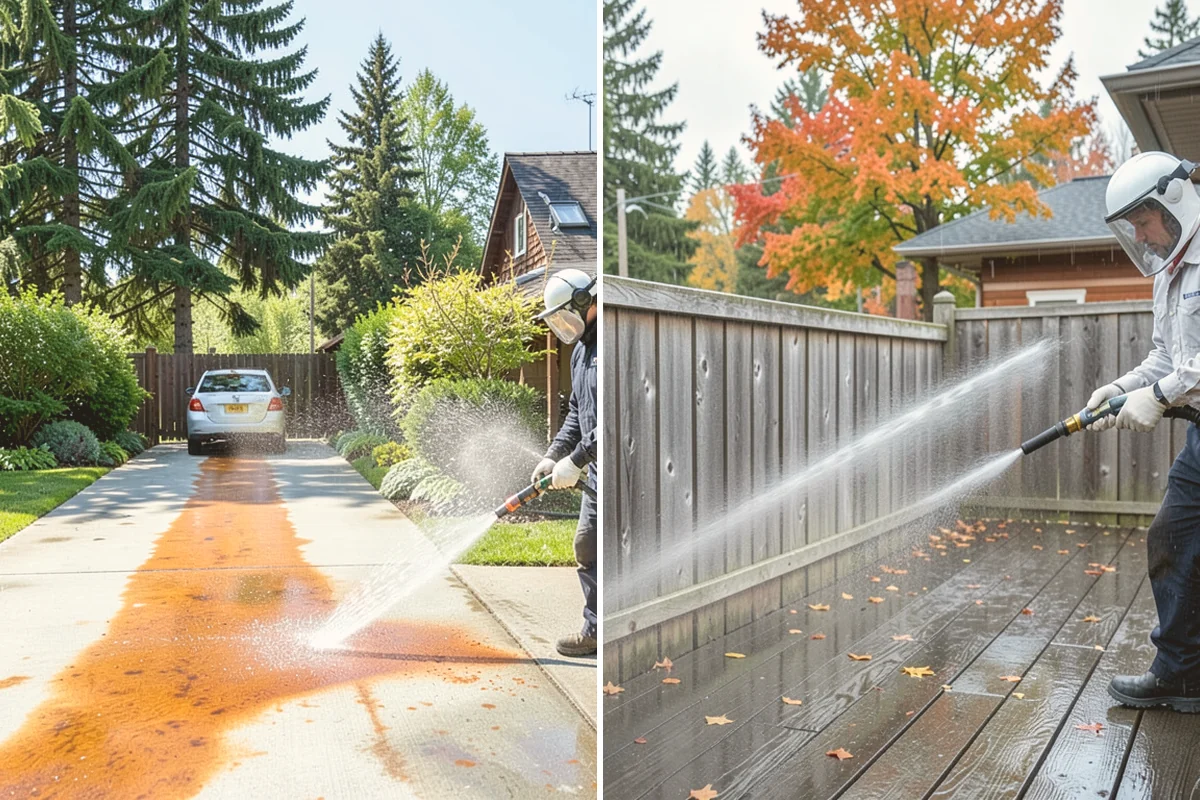 Brick Patio Cleaning in Bothell, King County, WA - Sweep the patio and pull loose growth
