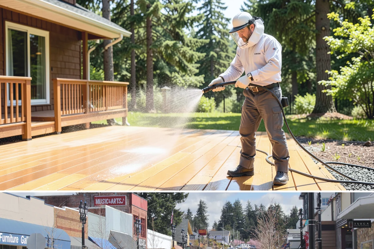 Brick Patio Cleaning in Bothell, King County, WA - Clean brick patios in summer so joints can dry before fall re-sanding sets in.