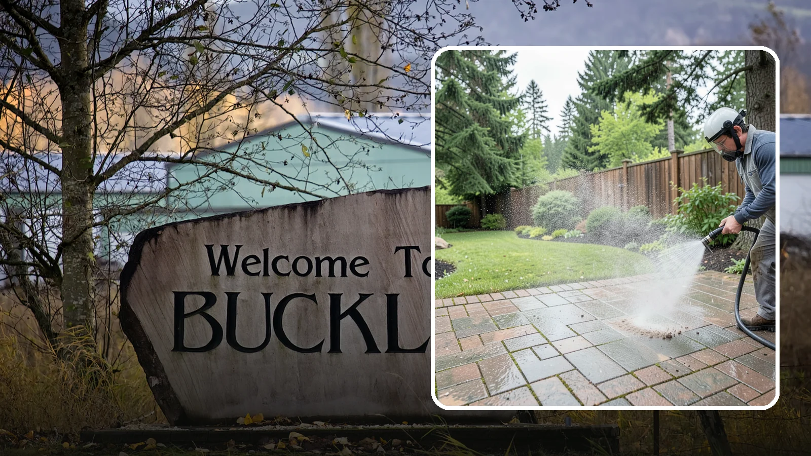 Brick Patio Cleaning in Buckley, Pierce County, WA - Clean brick patios so moss lifts from the joints without blowing out sand or mortar.