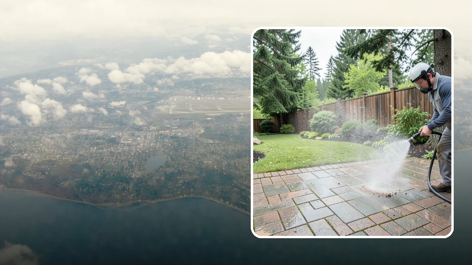 Brick Patio Cleaning in Burien, King County, WA - Clean brick patios so moss lifts from the joints without blowing out sand or mortar.