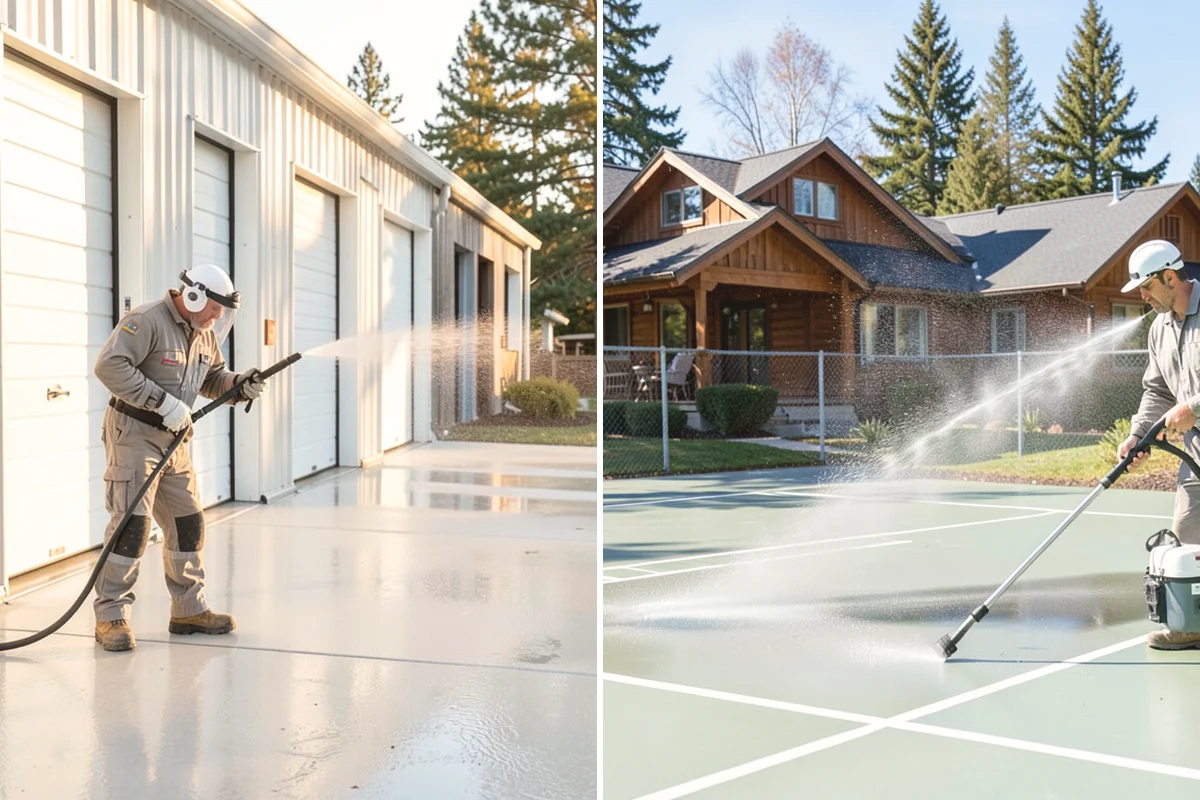 Brick Patio Cleaning in Burien, King County, WA - Sweep the patio and pull loose growth