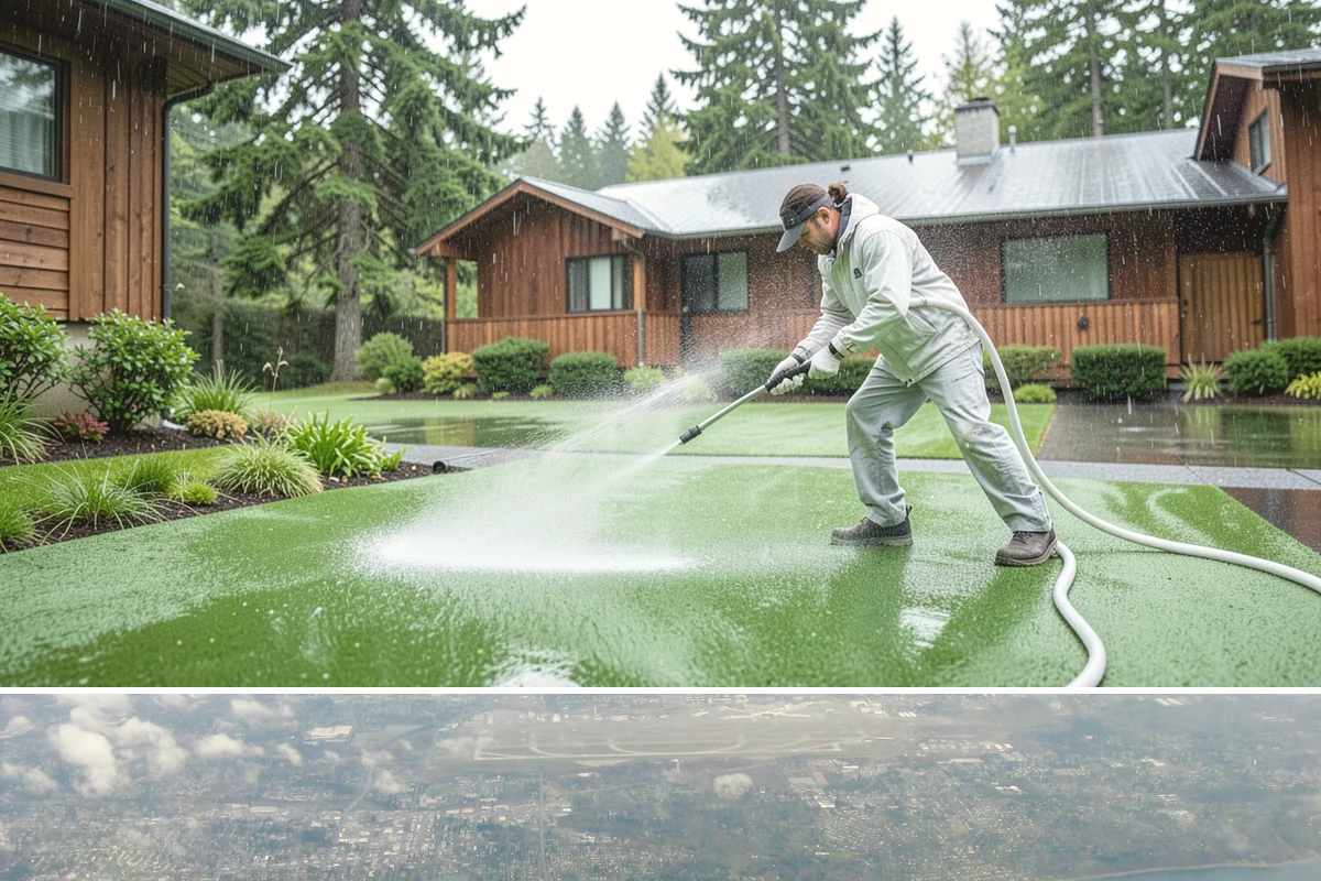Brick Patio Cleaning in Burien, King County, WA - Clean brick patios in summer so joints can dry before fall re-sanding sets in.