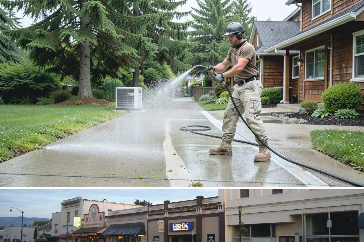 Brick Patio Cleaning in Burlington, Skagit County, WA - Clean brick patios in summer so joints can dry before fall re-sanding sets in.