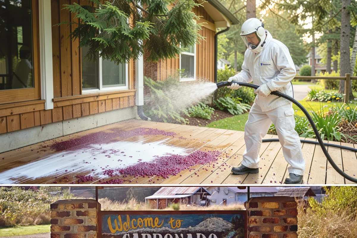Brick Patio Cleaning in Carbonado, Pierce County, WA - Clean brick patios in summer so joints can dry before fall re-sanding sets in.