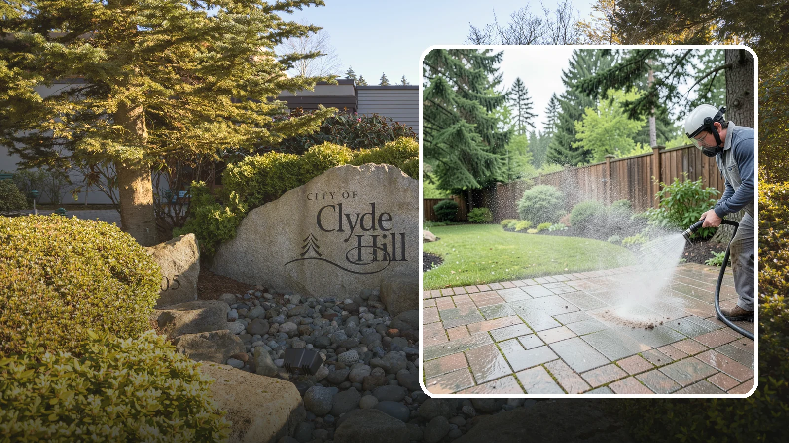 Brick Patio Cleaning in Clyde Hill, King County, WA - Clean brick patios so moss lifts from the joints without blowing out sand or mortar.