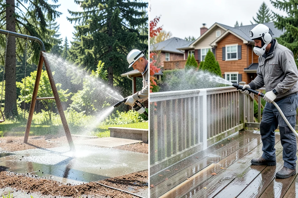 Brick Patio Cleaning in Concrete, Skagit County, WA - Sweep the patio and pull loose growth