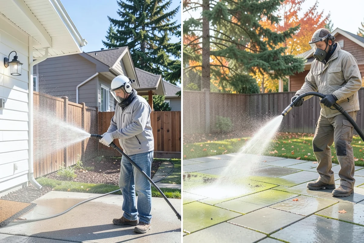 Brick Patio Cleaning in Coupeville, Island County, WA - Sweep the patio and pull loose growth