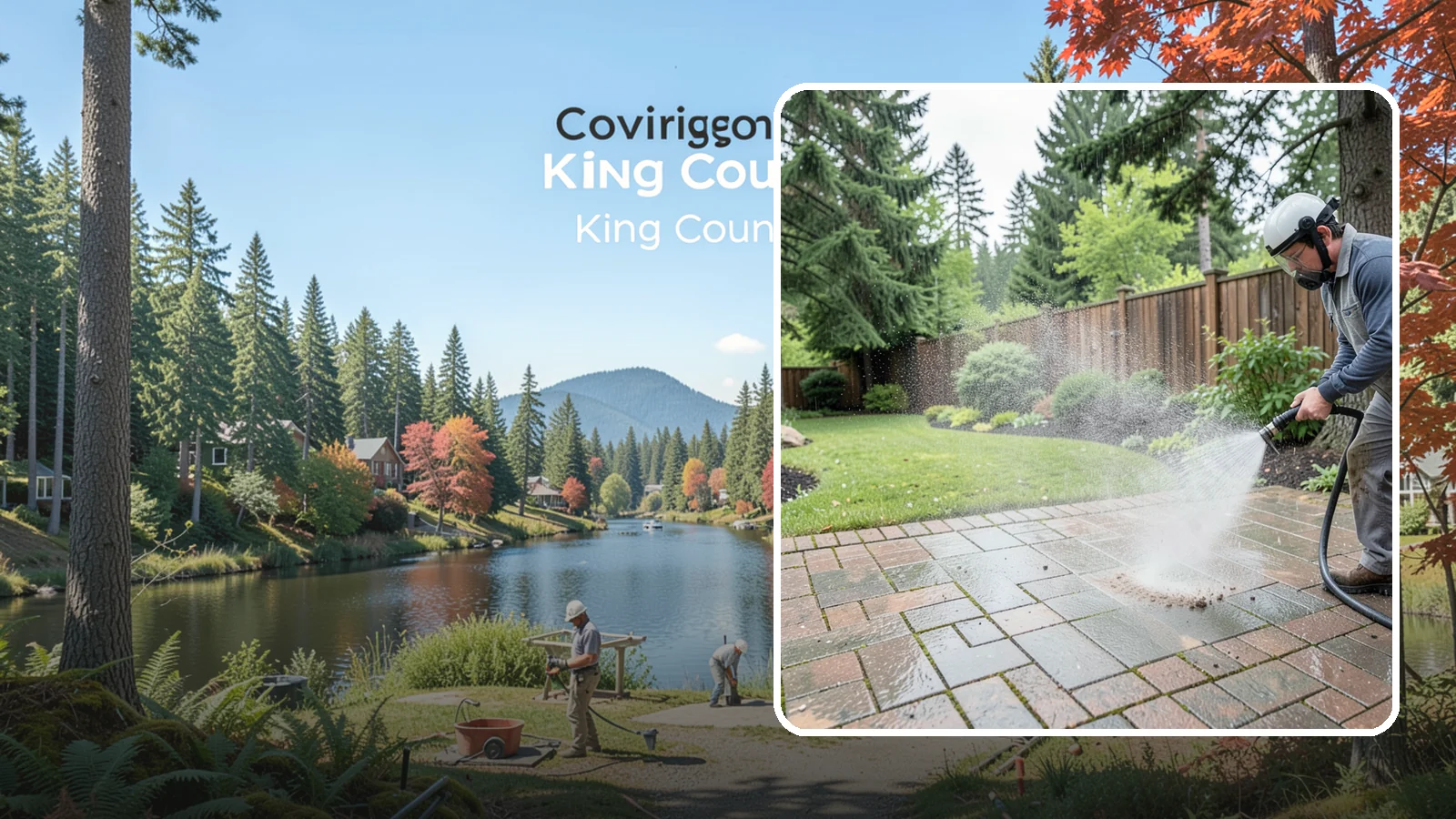 Brick Patio Cleaning in Covington, King County, WA - Clean brick patios so moss lifts from the joints without blowing out sand or mortar.
