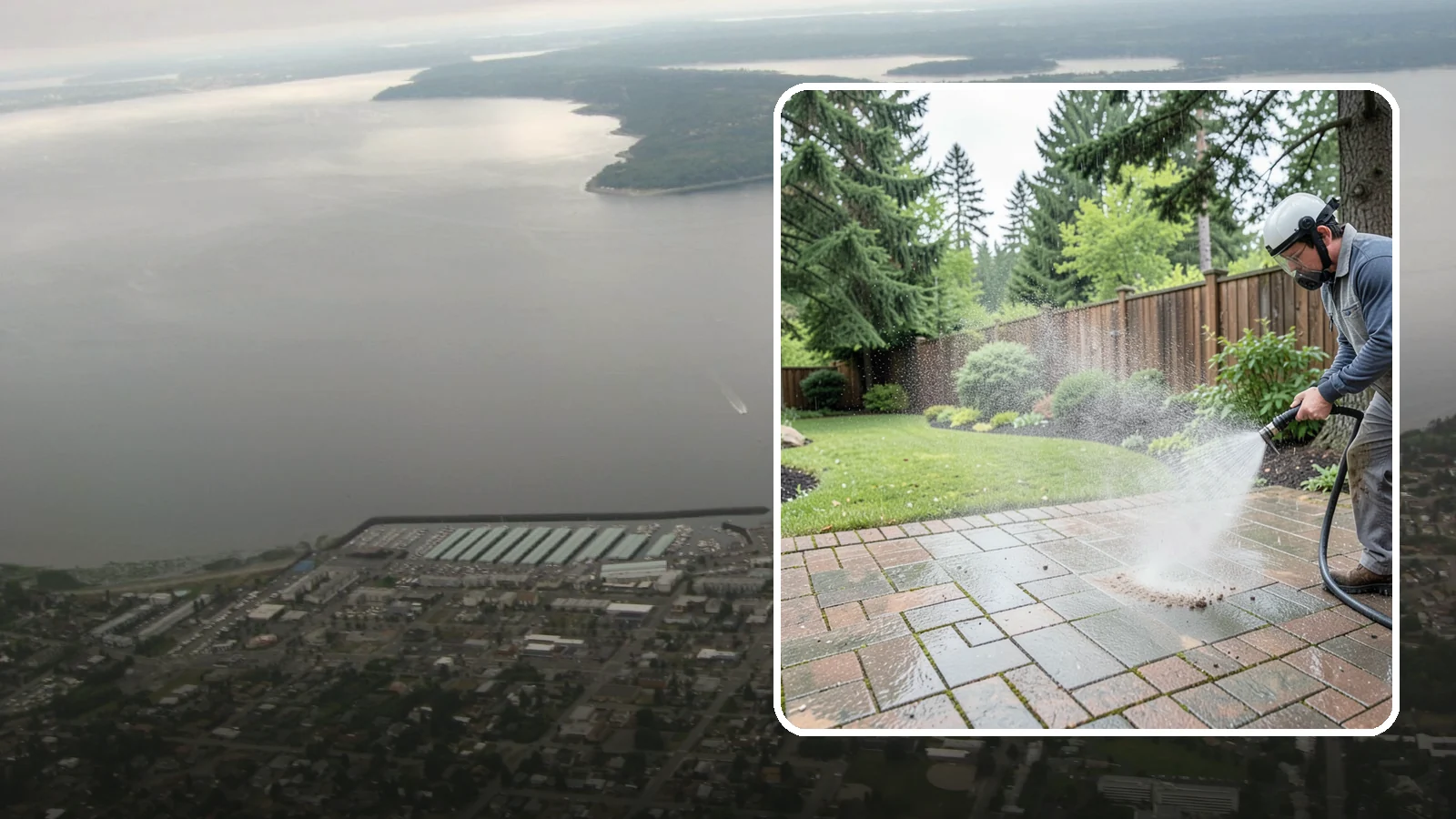 Brick Patio Cleaning in Des Moines, King County, WA - Clean brick patios so moss lifts from the joints without blowing out sand or mortar.
