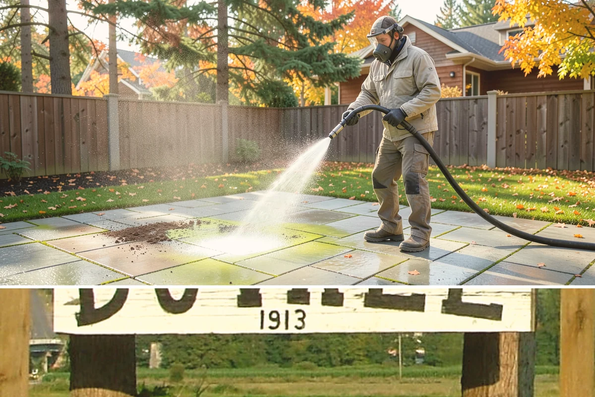 Brick Patio Cleaning in Duvall, King County, WA - Clean brick patios in summer so joints can dry before fall re-sanding sets in.