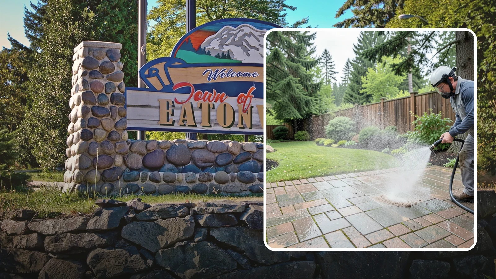 Brick Patio Cleaning in Eatonville, Pierce County, WA - Clean brick patios so moss lifts from the joints without blowing out sand or mortar.