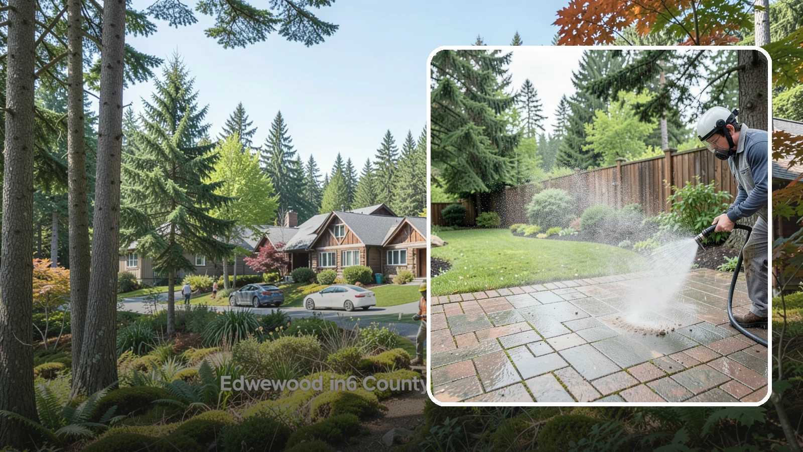 Brick Patio Cleaning in Edgewood, Pierce County, WA - Clean brick patios so moss lifts from the joints without blowing out sand or mortar.