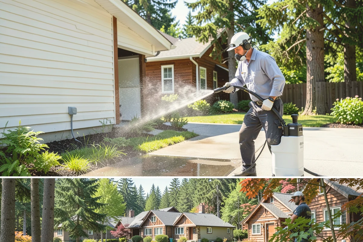 Brick Patio Cleaning in Edgewood, Pierce County, WA - Clean brick patios in summer so joints can dry before fall re-sanding sets in.