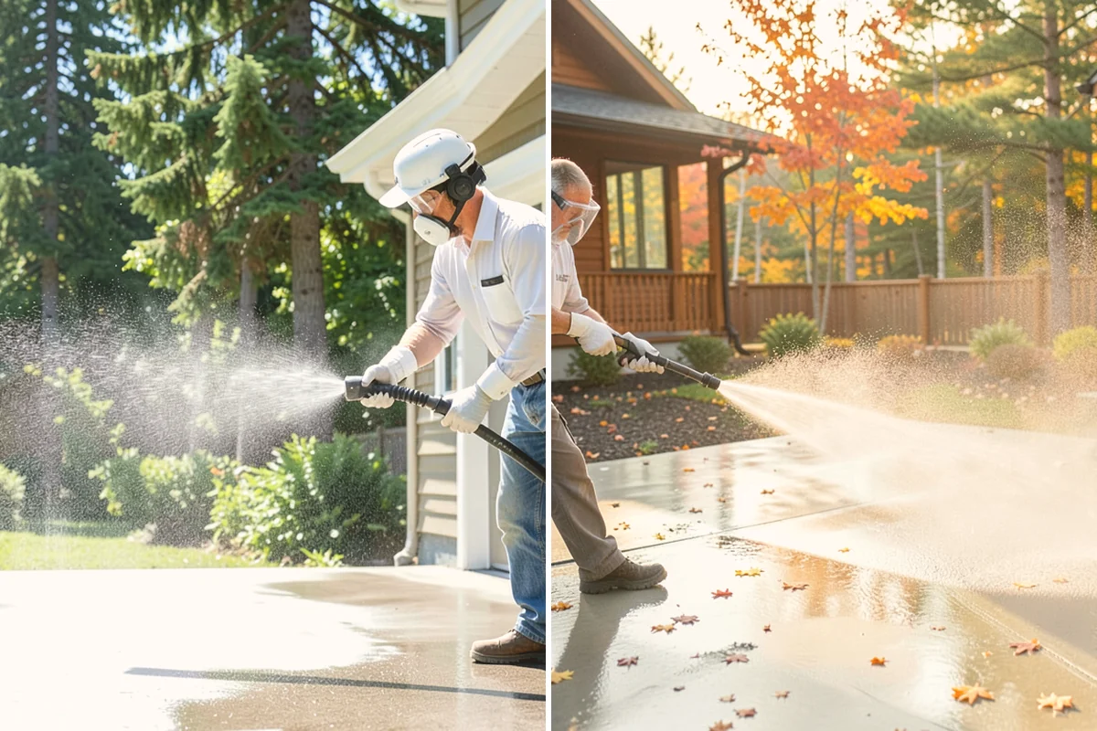 Brick Patio Cleaning in Fife, Pierce County, WA - Sweep the patio and pull loose growth