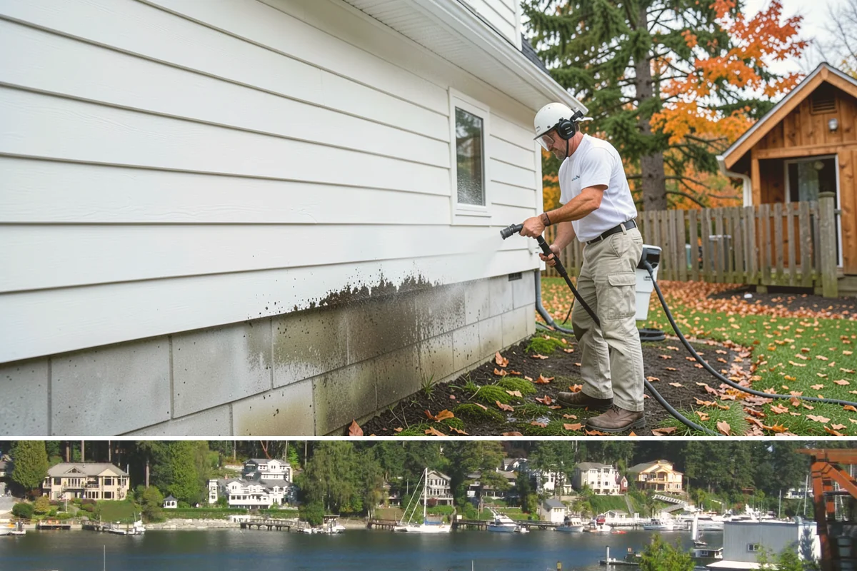 Brick Patio Cleaning in Gig Harbor, Pierce County, WA - Clean brick patios in summer so joints can dry before fall re-sanding sets in.