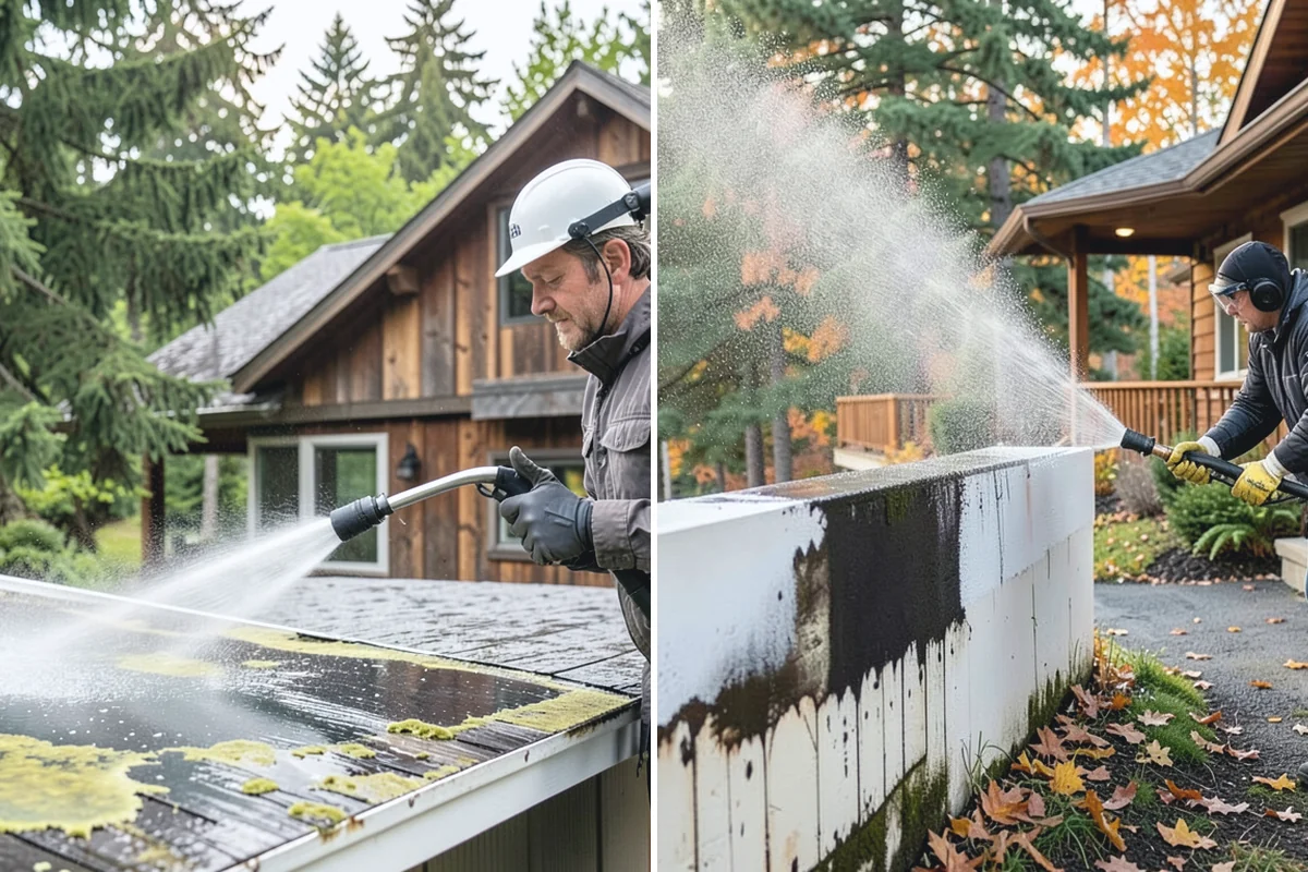 Brick Patio Cleaning in Granite Falls, Snohomish County, WA - Sweep the patio and pull loose growth